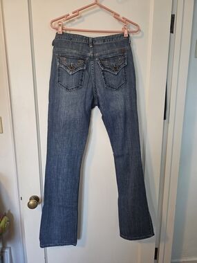 Carhartt Womens Dark Blue Boot Cut Jeans with Embroidered Back Pockets